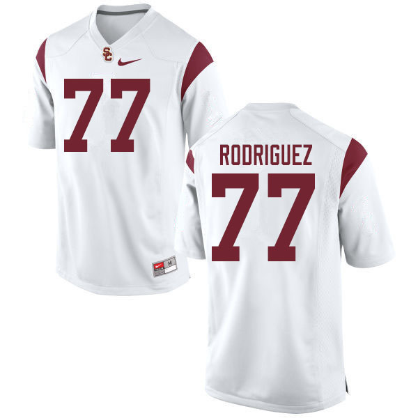 Men #77 Jason Rodriguez USC Trojans College Football Jerseys Sale-White
